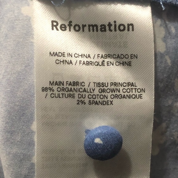 Reformation Isador Dress Women's 8 Blue Floral Print Sleeveless V Neck Spring - Picture 3 of 5